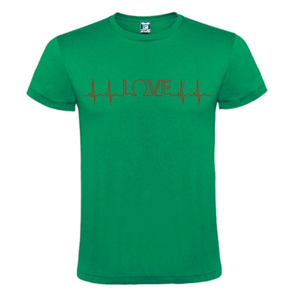 Tricou verde barbati LOVE EKG