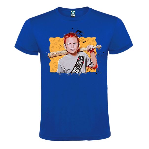 Tricou albastru barbati Băiat cu Bâta