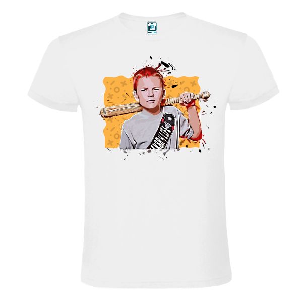 Tricou alb barbati Băiat cu Bâta