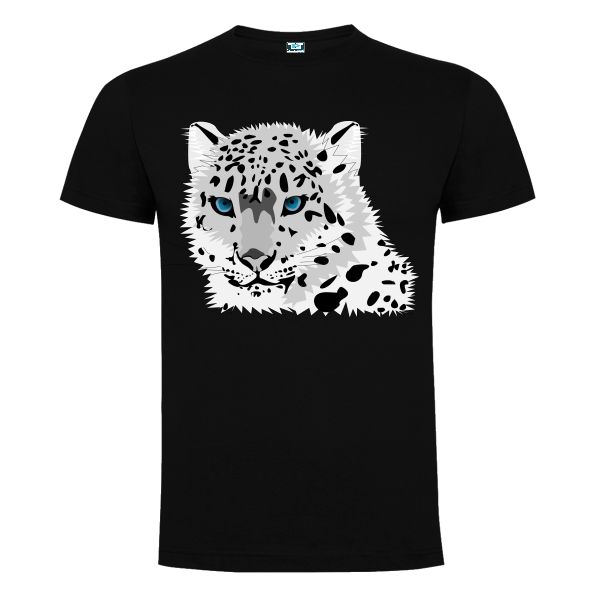 Tricou negru barbati - Leopard Alb