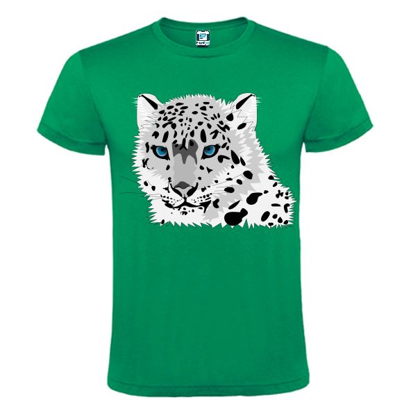 Tricou verde barbati - Leopard Alb