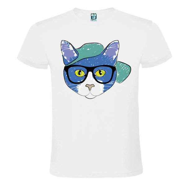 Tricou alb barbati - Pisică Modernă