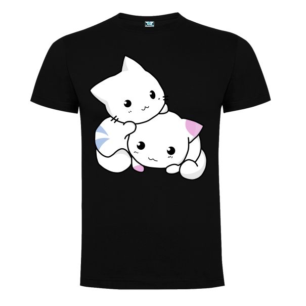 Tricou negru barbati - Couple Kitty