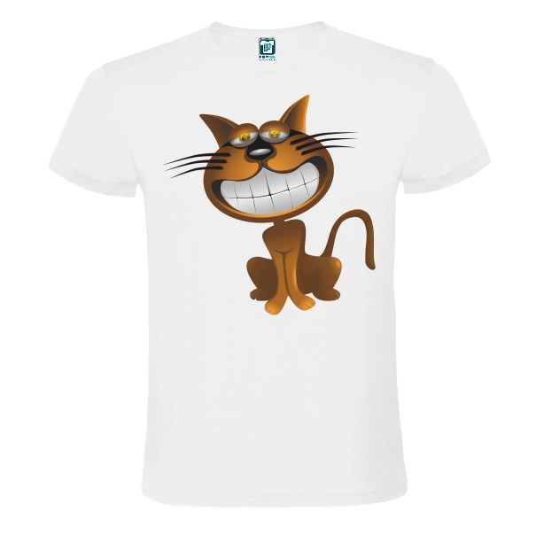 Tricou alb barbati - Smiling Cat