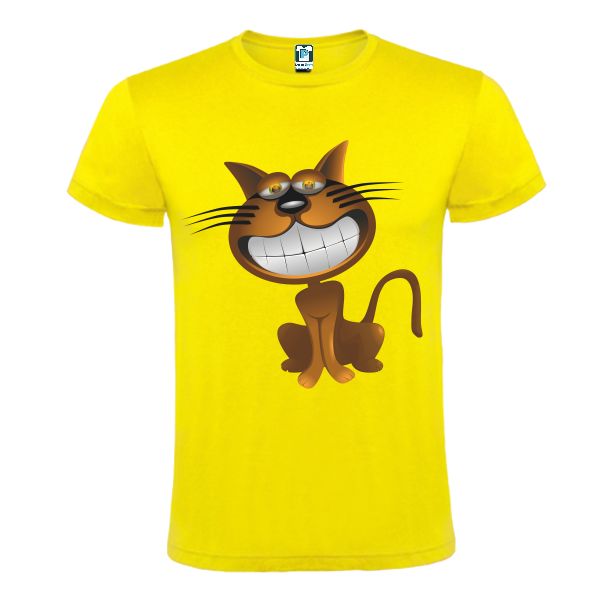 Tricou galben barbati - Smiling Cat