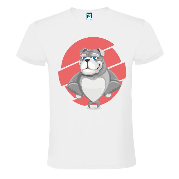 Tricou alb bărbați BULLDOG NEHOTRÂT