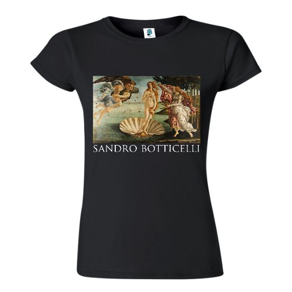 Tricou negru de damă - Nașterea Venerei