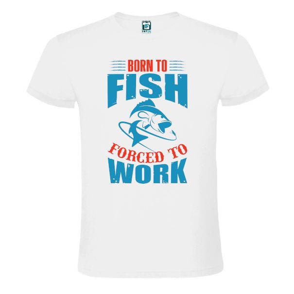 Tricou damă - Born to fish forced to work