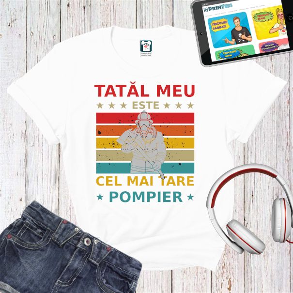 Tricou damă - Tatal meu este cel mai tare pompier Tricou damă - Tatal meu este cel mai tare pompier