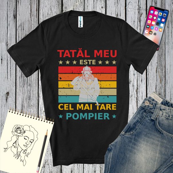 Tricou bărbați - Tatal meu este cel mai tare pompier