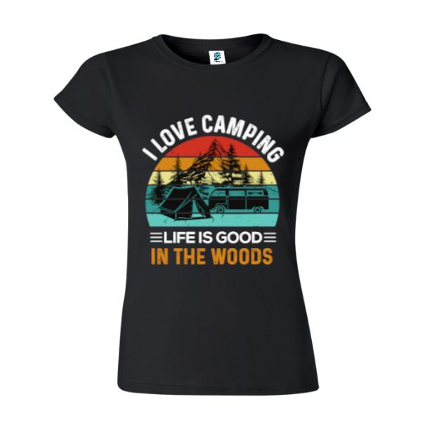Tricou damă - I love camping in the woods