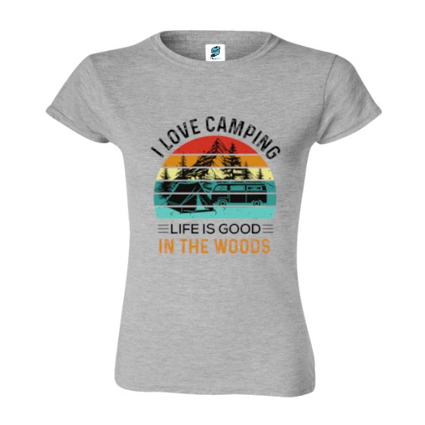 Tricou damă - I love camping in the woods