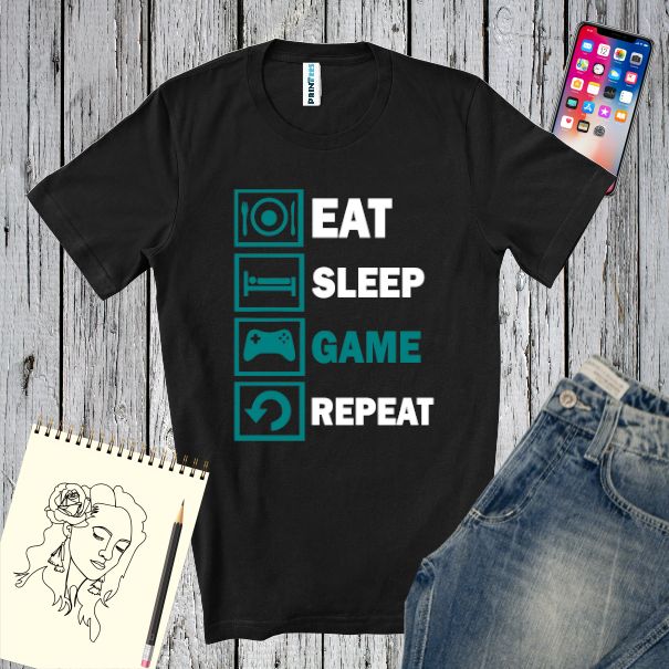 Tricou bărbați - Eat, Sleep, GAME, Repeat