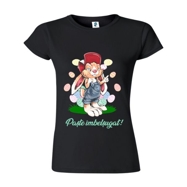 Tricou damă - Iepuras trandy cu ouă