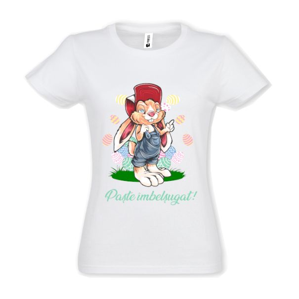 Tricou damă - Iepuras trandy cu ouă