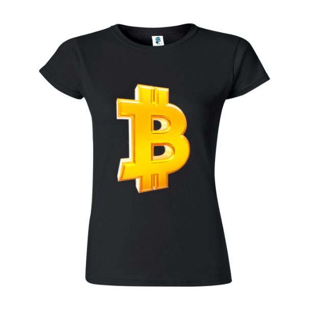 Tricou damă - Gold bitcoin symbol