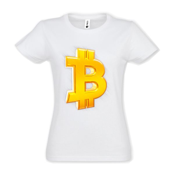 Tricou damă - Gold bitcoin symbol