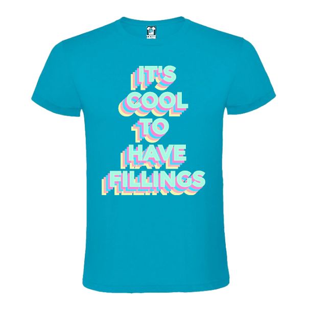 Tricou regular din bumbac pentru bărbați imprimat cu mesajul It's cool to have fillings Tricou bărbați - Cool Fillings