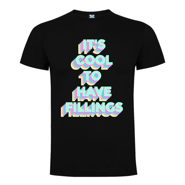 Tricou regular din bumbac pentru bărbați imprimat cu mesajul It's cool to have fillings Tricou bărbați - Cool Fillings