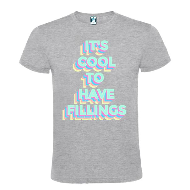 Tricou regular din bumbac pentru bărbați imprimat cu mesajul It's cool to have fillings Tricou bărbați - Cool Fillings