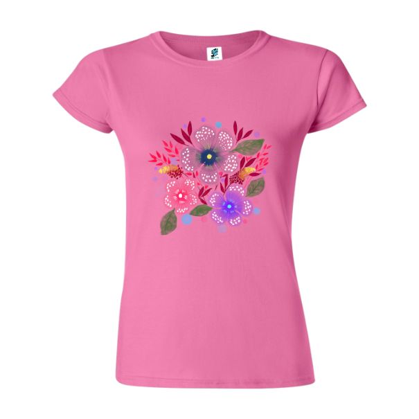 Tricou damă - Flori de primăvară - Roz