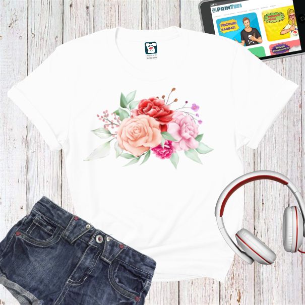 Tricou damă - Acuarelă cu trandafiri