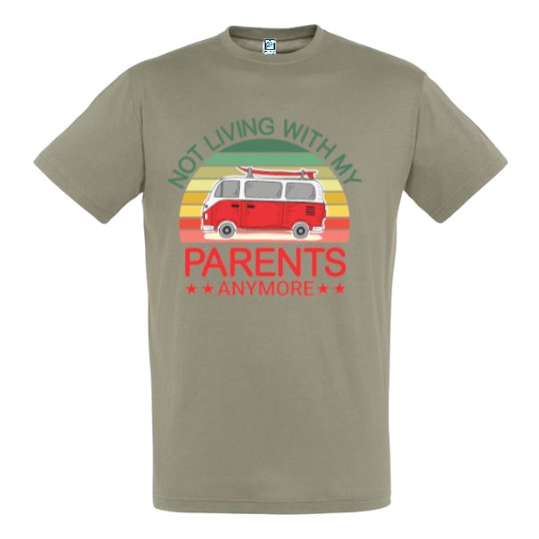 Tricou bărbați - Living with Parents - Verde militar
