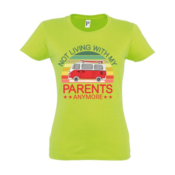 Tricou damă - Living with Parents - Verde frunză Tricou damă - Living with Parents - Verde frunză