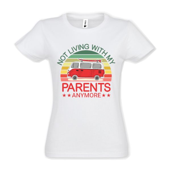 Tricou damă - Living with Parents - Alb Tricou damă - Living with Parents - Alb