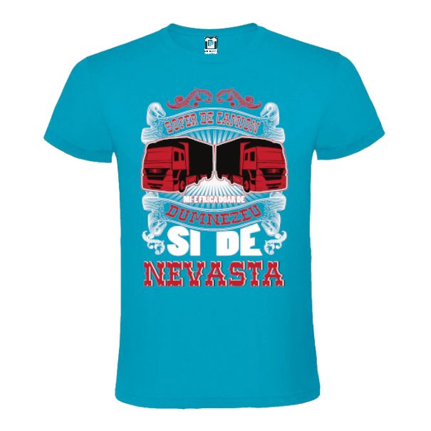 Tricou bărbați - Șofer de camion - Albastru atol