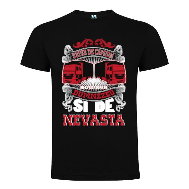 Tricou bărbați - Șofer de camion - Negru