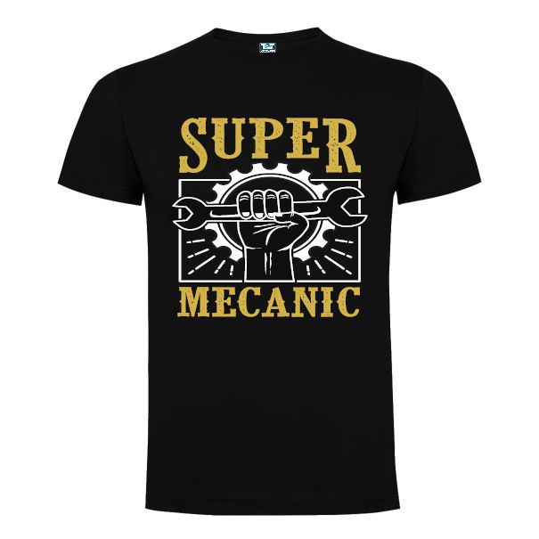 Tricou bărbați - Super mecanic - Negru