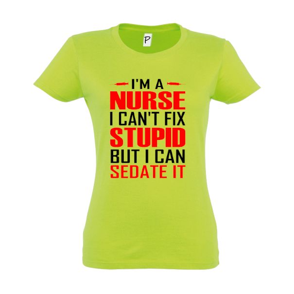 Tricou damă - Nurse Sedate - Verde frunză