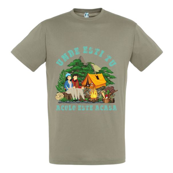 Tricou bărbați - Unde ești tu - Verde militar