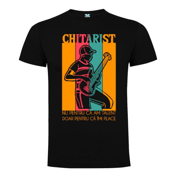 Tricou bărbați - Chitarist de plăcere - Negru