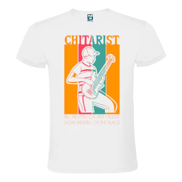 Tricou bărbați - Chitarist de plăcere - Alb