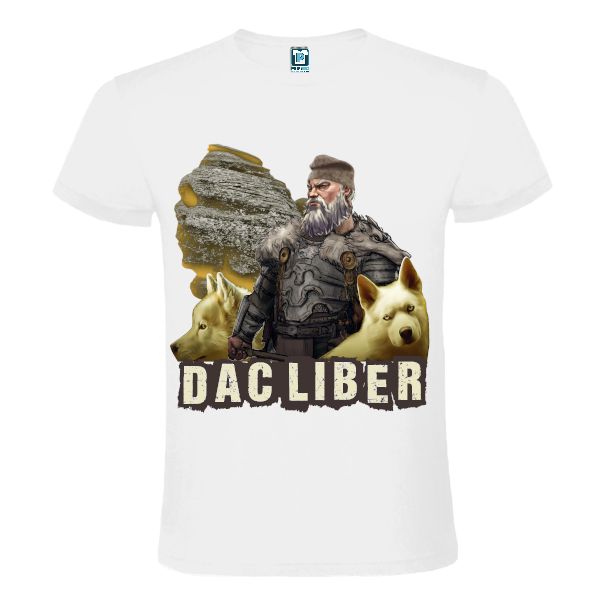 Tricou bărbați - Războinic dac la Sfinx - Alb