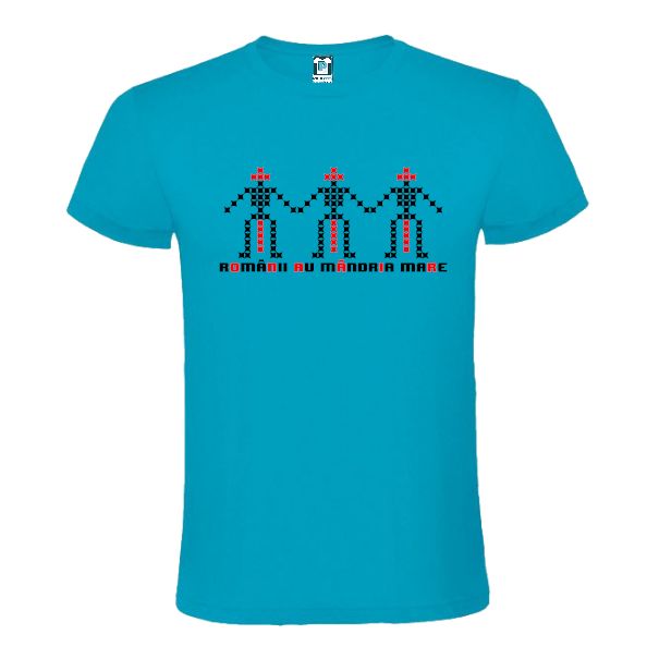 Tricou barbati - Românii au mândria mare - Albastru atol