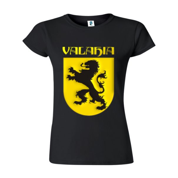 Tricou damă - Stema Marii Valahii - Negru