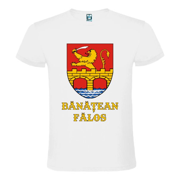 Tricou bărbați - Stema Banatului - Alb