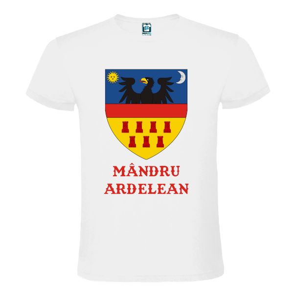 Tricou bărbați - Stema Transilvaniei - Alb