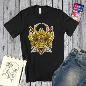 Tricou bărbați - Samurai cu armura aurie