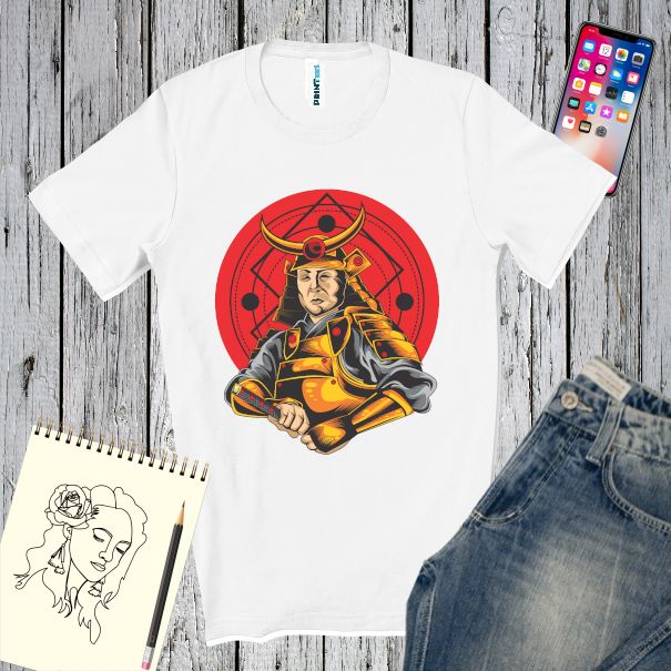 Tricou bărbați - Samurai cu armură