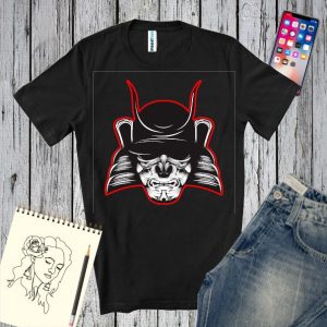 Tricou bărbați - Samurai cu armura neagră