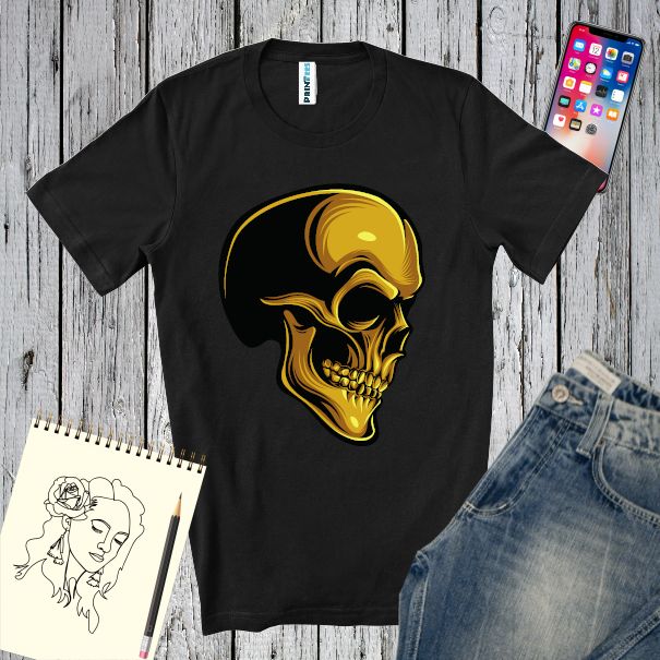 Tricou bărbați - Craniu auriu