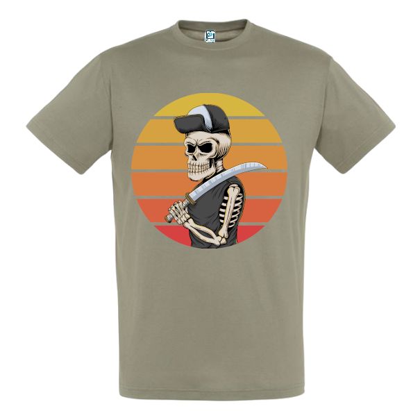 Tricou bărbați - Schelet Gangster - Verde militar