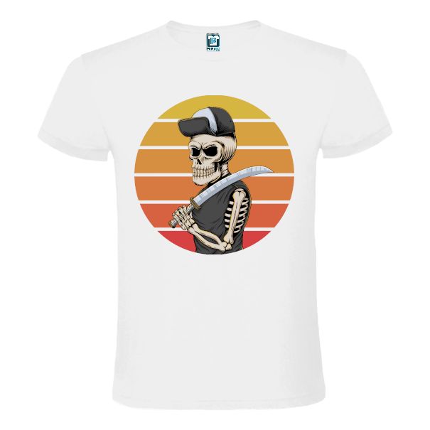 Tricou bărbați - Schelet Gangster - Alb