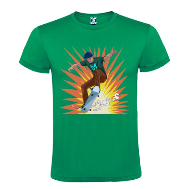 Tricou bărbați - Skateboarder - Verde