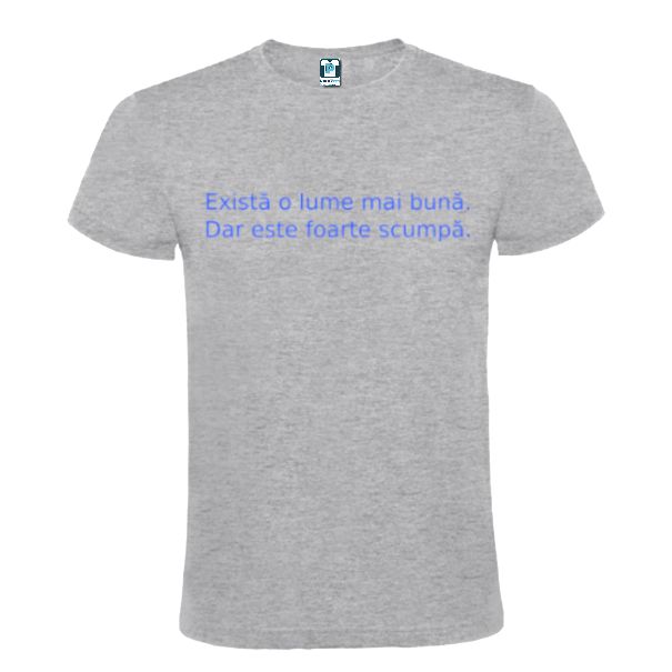 Tricou bărbați - Lume mai bună - Gri sport