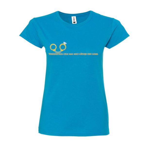 Tricou damă - Verighetele - Albastru atol